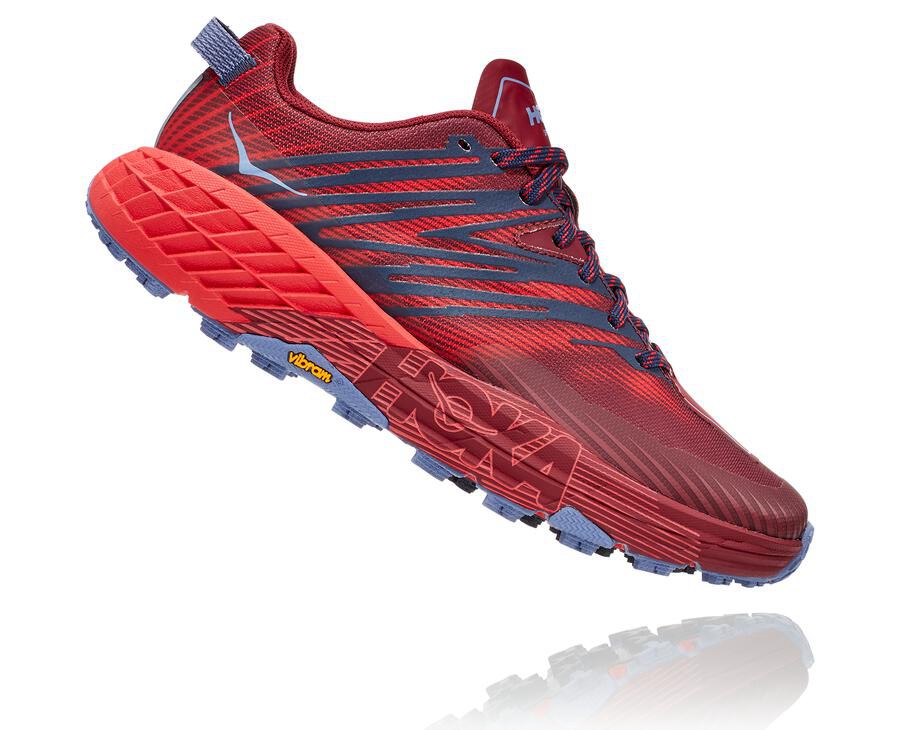 Hoka One One Speedgoat 4 Trailskor Dam - Röda - OXVFY-4058